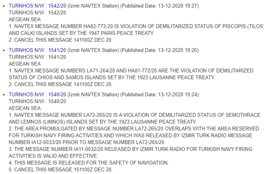 Νέες πρόκλήσεις από την Τουρκία: Ζητά αποστρατικοποίηση έξι νησιών με νέες Navtex