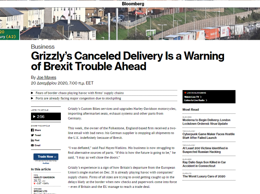 Brexit, Χριστούγεννα και πανδημία: Ατελείωτες ουρές φορτηγών έξω από τα λιμάνια στη Βρετανία