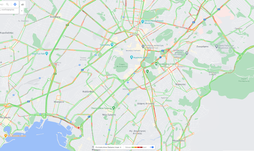 Κίνηση στους δρόμους: Μποτιλιάρισμα στην Τατοΐου - Live η κίνηση τώρα