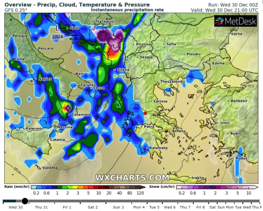 Καιρός - Πρωτοχρονιά: Ψυχρή εισβολή με βροχές και καταιγίδες μετά τα Θεοφάνεια