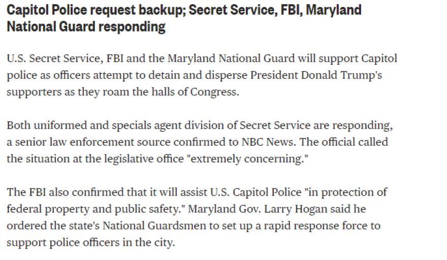 FBI, μυστικές υπηρεσίες και Εθνοφρουρά ενισχύουν τις δυνάμεις στο Καπιτώλιο