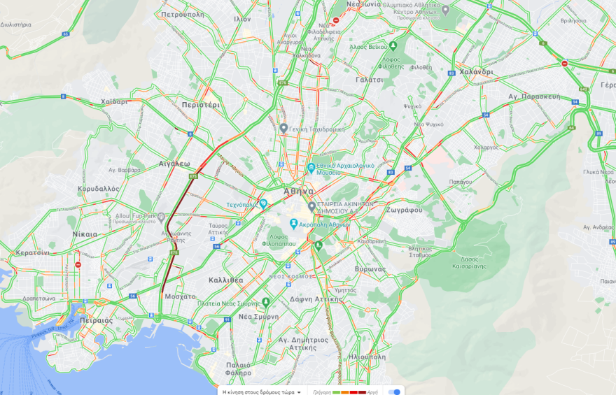 Κίνηση στους δρόμους: Μποτιλιάρισμα στον Κηφισό, λόγω τροχαίου - Live εικόνα