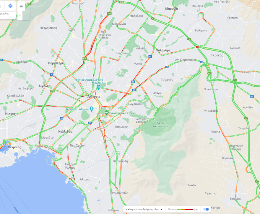 Κίνηση στους δρόμους: Πού έχει μποτιλιάρισμα 