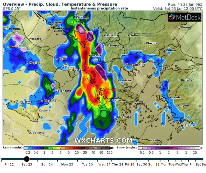 Καιρός - Έκτακτο δελτίο καιρού με καταιγίδες, πού θα δούμε χιόνια - Χάρτες με την κακοκαιρία