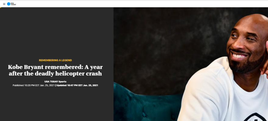 Kobe Bryant: Ένας χρόνος χωρίς τον Black Mamba - Φωτογραφίες από το δυστύχημα - Αφιερώματα από BBC, Forbes, Los Angeles Times
