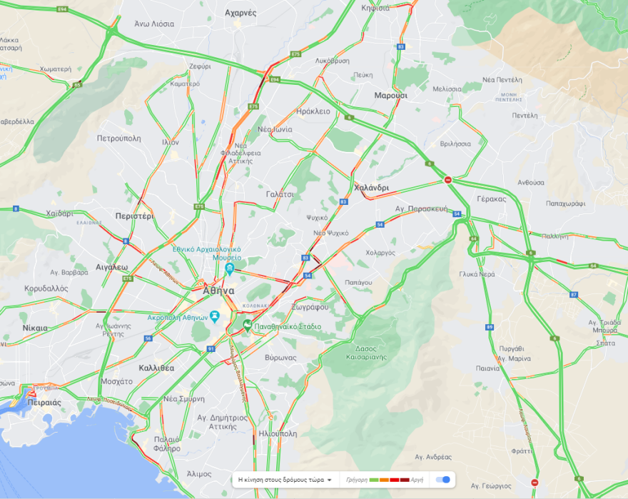 Κίνηση στους δρόμους: Πού έχει μποτιλιάρισμα τώρα στην Αθήνα - Live εικόνα