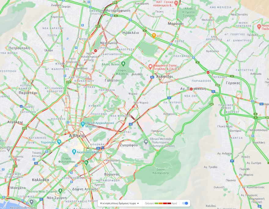 Κίνηση στους δρόμους: Πού έχει μεγάλο μποτιλιάρισμα τώρα 