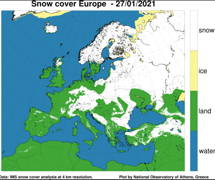 Καιρός: Μόνο το 6% της Ελλάδας καλύπτεται με χιόνια μέσα στο χειμώνα - Δείτε χάρτες του meteo