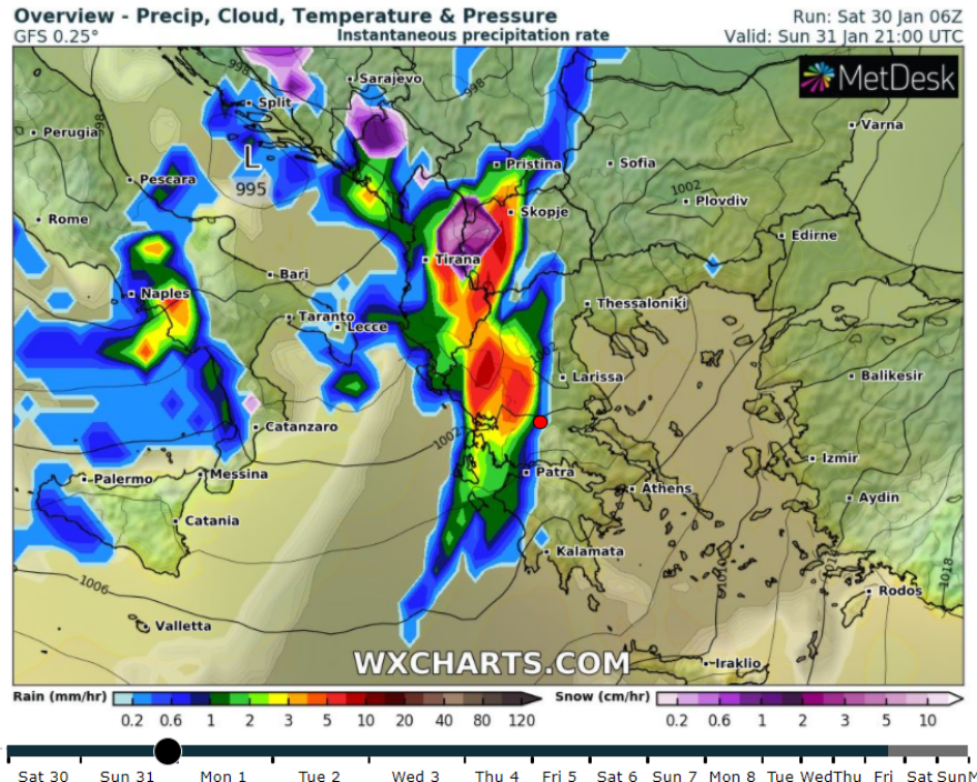 Καιρός - Έκτακτο δελτίο καιρού:  Καταιγίδες, χαλάζι και θυελλώδεις άνεμοι από αύριο το απόγευμα