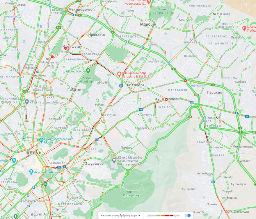 Κίνηση στους δρόμους: Πού έχει μποτιλιάρισμα - Μεγάλες καθυστερήσεις επί της Καποδιστρίου, λόγω έργων