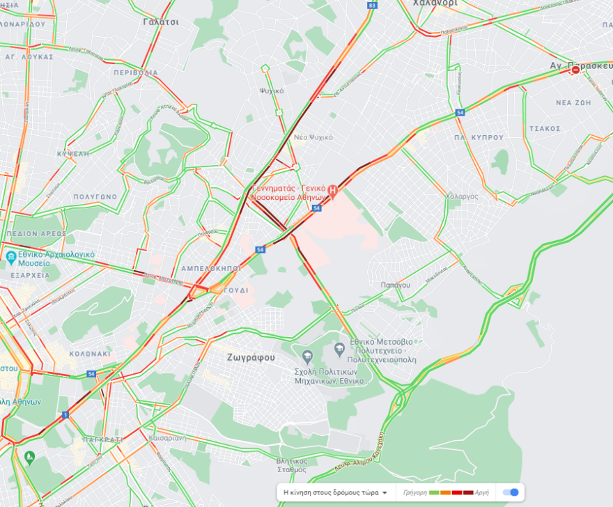 Κίνηση στους δρόμους: Πού έχει μποτιλιάρισμα τώρα 
