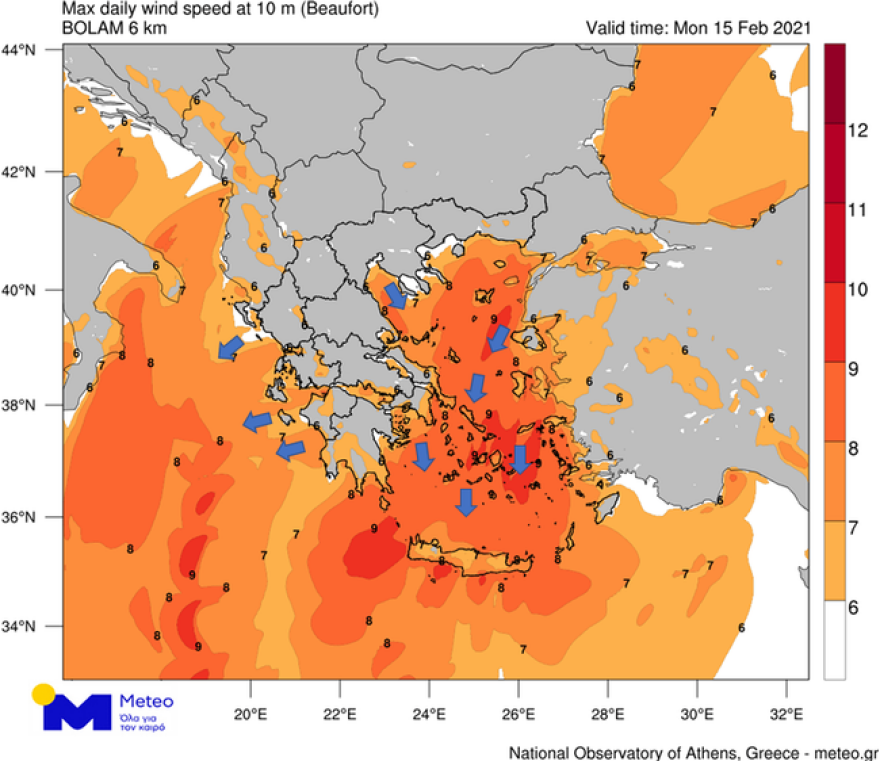 Καιρός:	Πυκνές χιονοπτώσεις στα ανατολικά, ισχυρός παγετός στα κεντρικά και βόρεια     