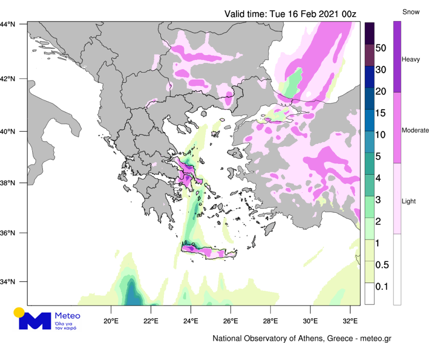 Κακοκαιρία «Μήδεια»: Ημέρα χιονιά η Τρίτη σε Αττική, Εύβοια, Βοιωτία και Κρήτη