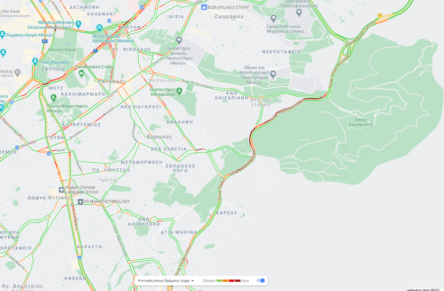 Κίνηση: Τροχαίο στην Αλίμου - Κατεχάκη, στο ύψος του Βύρωνα - Μποτιλιάρισμα στην περιοχή