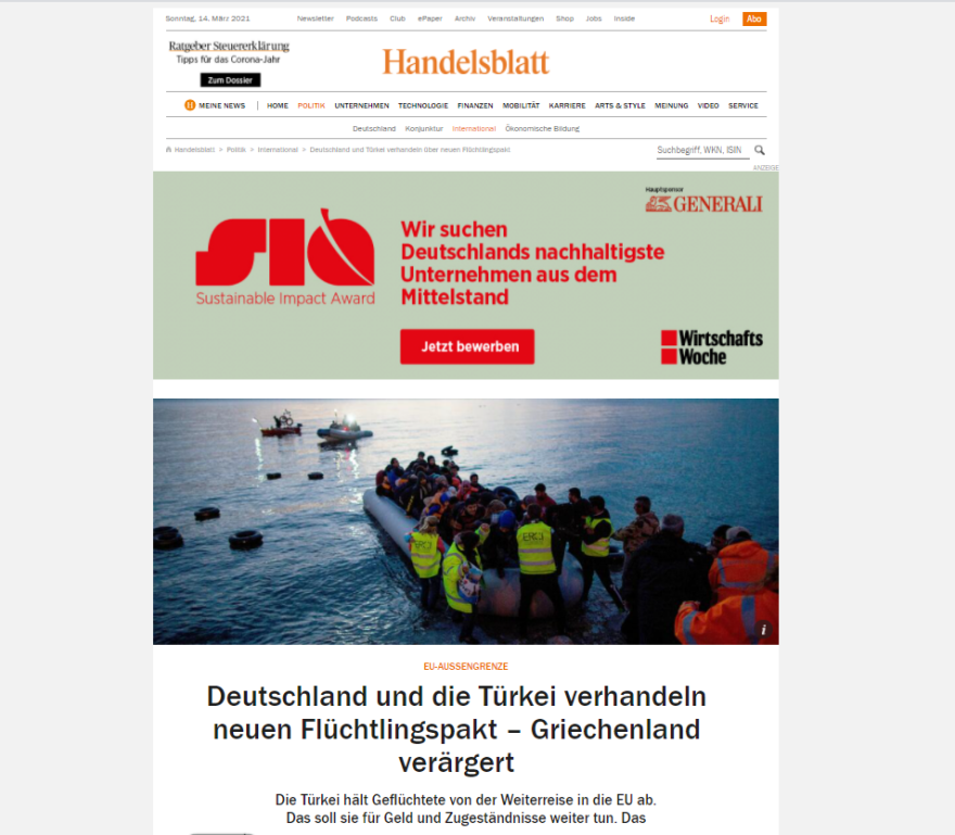 Προσφυγικό: Η Γερμανία διαπραγματεύεται με την Τουρκία νέα συμφωνία, γράφει η Handelsblatt - Πώς αντιδρά η Αθήνα