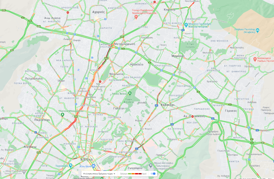 Κίνηση στους δρόμους: Πού έχει μποτιλιάρισμα τώρα στην Αθήνα - Live εικόνα