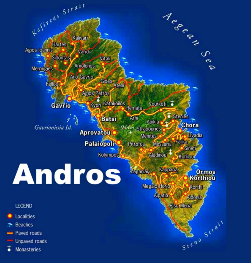 Φωτιά στην Άνδρο: Εκκενώθηκαν χωριά, ενισχύονται οι δυνάμεις - «Ανεξέλεγκτο το μέτωπο», λέει ο δήμαρχος 