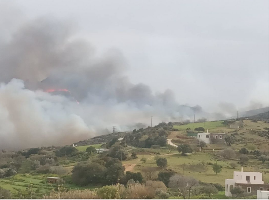 Φωτιά στην Άνδρο: Ενισχύονται οι πυροσβεστικές δυνάμεις - Ελικόπτερα super puma στην περιοχή - Βίντεο, φωτογραφίες