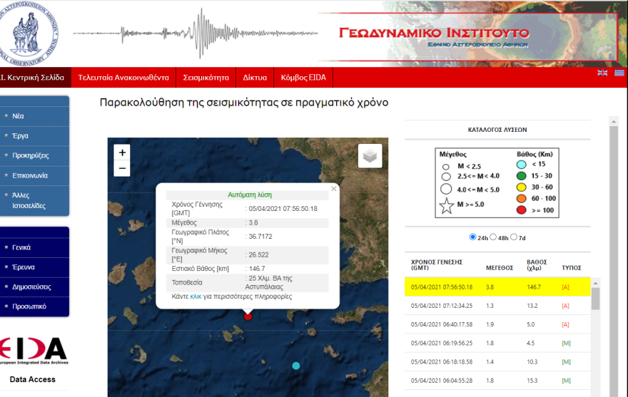 Σεισμός τώρα στην Αστυπάλαια