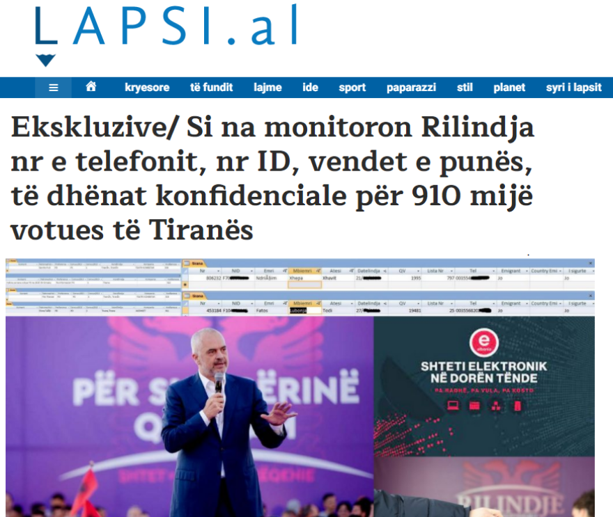 Αλβανία: Σκάνδαλο με «φακέλωμα» χιλιάδων πολιτών από το Σοσιαλιστικό Κόμμα του Ράμα