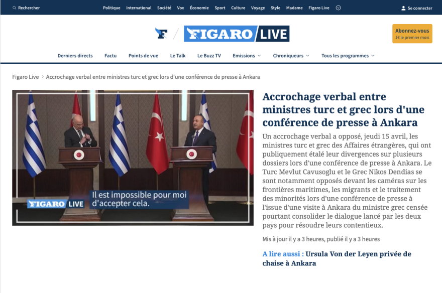 Ξένος Τύπος για Δένδια-Τσαβούσογλου: «Καιρό είχαμε να δούμε τέτοια σύγκρουση!»  