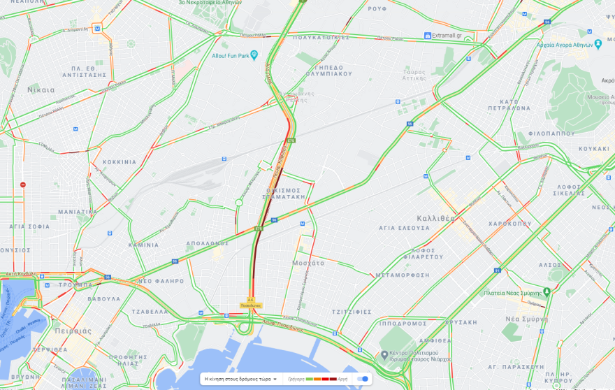 Κίνηση στους δρόμους: Τροχαίο στον Κηφισό, στο ύψος του Ρέντη - Πού έχει μποτιλιάρισμα