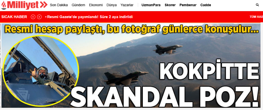 Μιλιέτ: «Σκάνδαλο» η φωτογραφία Πάιατ στο πιλοτήριο F-16