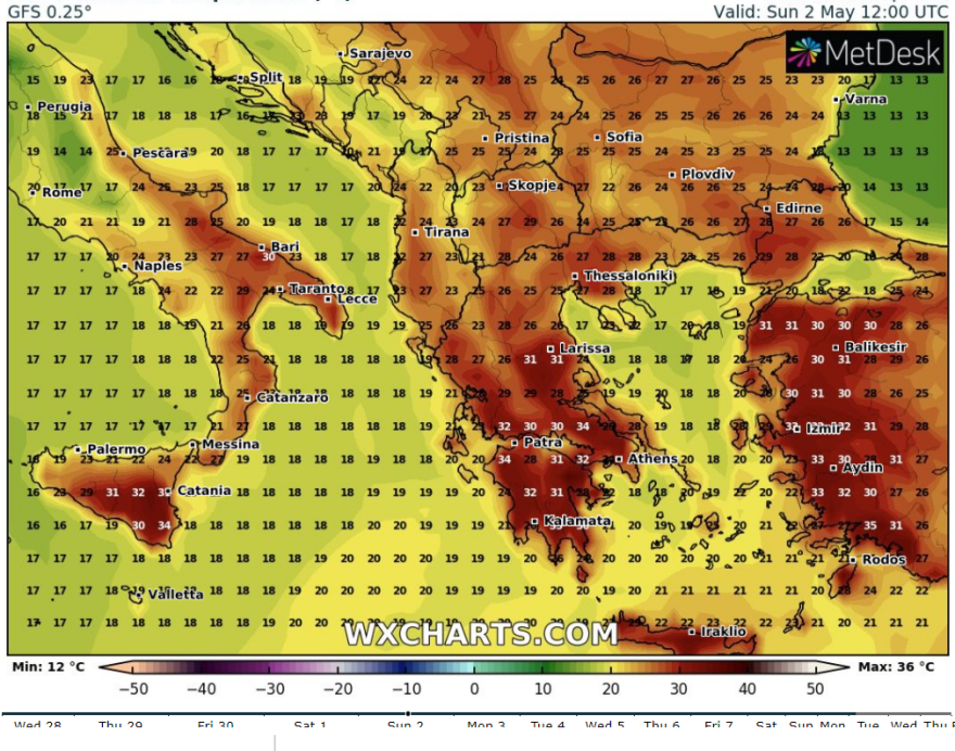 Καιρός Πάσχα: Καύσωνας προ των πυλών με 35άρια και αποπνικτική σκόνη από την Αφρική - Δείτε νέους χάρτες, βίντεο