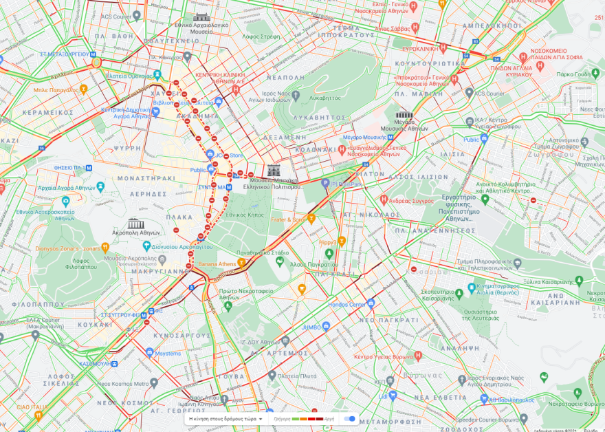 Απεργία ΜΜΜ - Κίνηση στους δρόμους: Μεγάλο μποτιλιάρισμα στο κέντρο - Δείτε live εικόνα