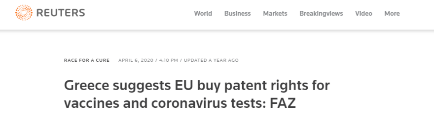 ΗΠΑ: Στηρίζουμε την απελευθέρωση της πατέντας εμβολίων 