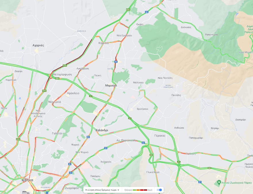 Κίνηση: Μποτιλιάρισμα χιλιομέτρων στην Αθηνών - Λαμίας - Τροχαίο στο ύψος της Δυρραχίου
