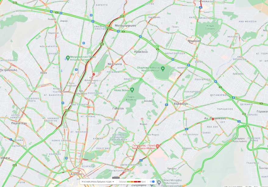 Κίνηση: Μποτιλιάρισμα χιλιομέτρων στην Αθηνών - Λαμίας - Τροχαίο στο ύψος της Δυρραχίου
