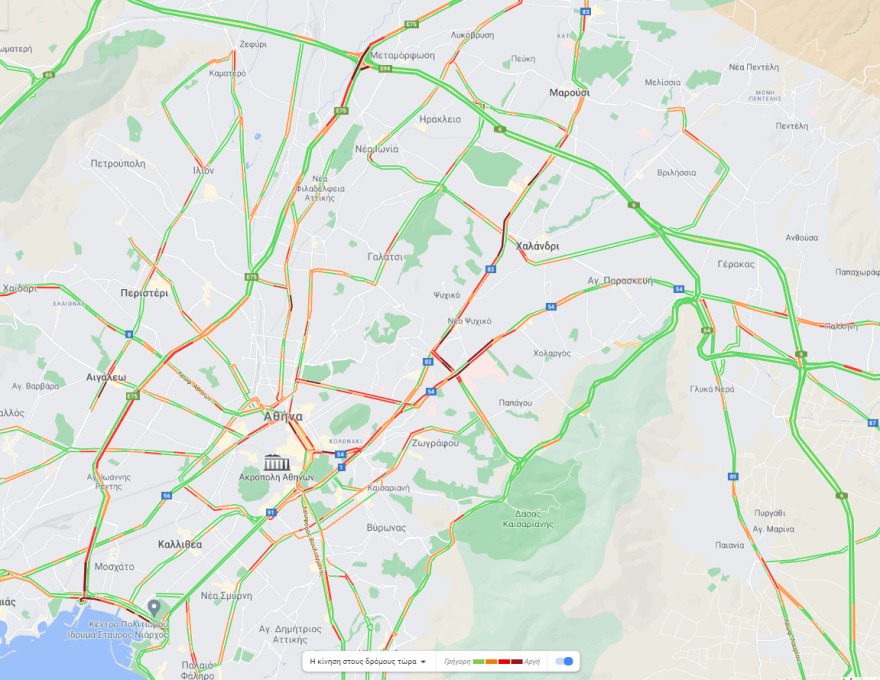 Κίνηση στους δρόμους: Πού έχει μποτιλιάρισμα τώρα στην Αθήνα - Live εικόνα