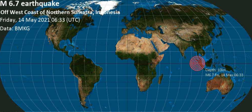 Σεισμός τώρα 6,6 Ρίχτερ στην Ινδονησία, στα δυτικά παράλια της Σουμάτρα