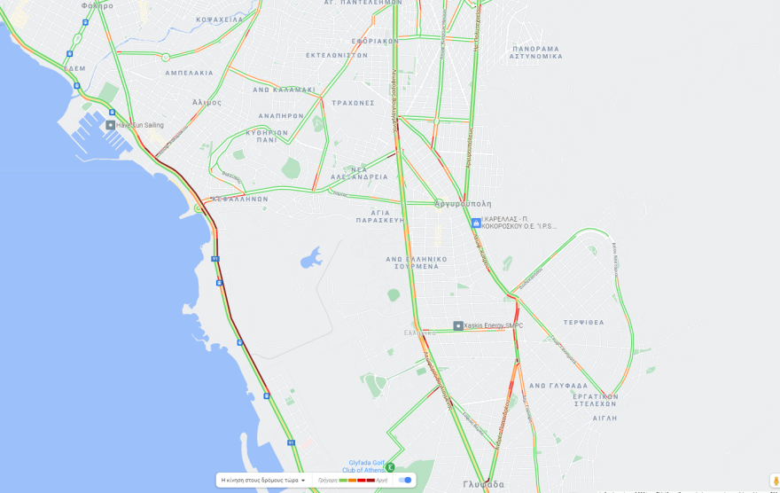 Κίνηση στους δρόμους: Μποτιλιάρισμα στη λεωφόρο Ποσειδώνος, λόγω εργασιών - Live εικόνα