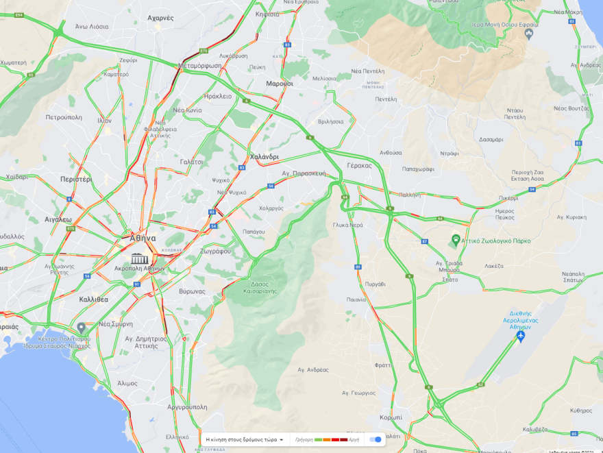 Κίνηση στους δρόμους: Πού θα συναντήσετε μποτιλιάρισμα τώρα - Live εικόνα