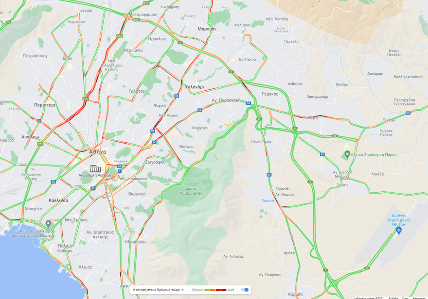 Κίνηση στους δρόμους: Πού έχει μποτιλιάρισμα τώρα στην Αθήνα - Live εικόνα