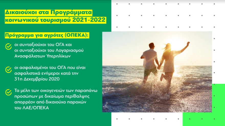 Κοινωνικός Τουρισμός - ΟΑΕΔ: Έως έξι δωρεάν διανυκτερεύσεις ακόμα και σε 5άστερα! - Οι προϋποθέσεις, όλοι οι πίνακες 