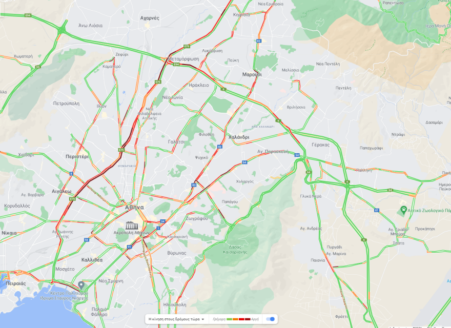 Κίνηση στους δρόμους: Πού έχει μποτιλιάρισμα τώρα - Live εικόνα
