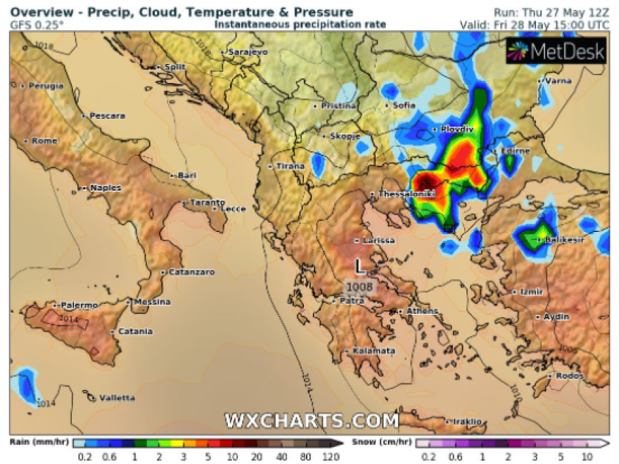 Καιρός: Βροχές, καταιγίδες και χαλαζοπτώσεις στα βόρεια - Δείτε τον καιρό του τριημέρου
