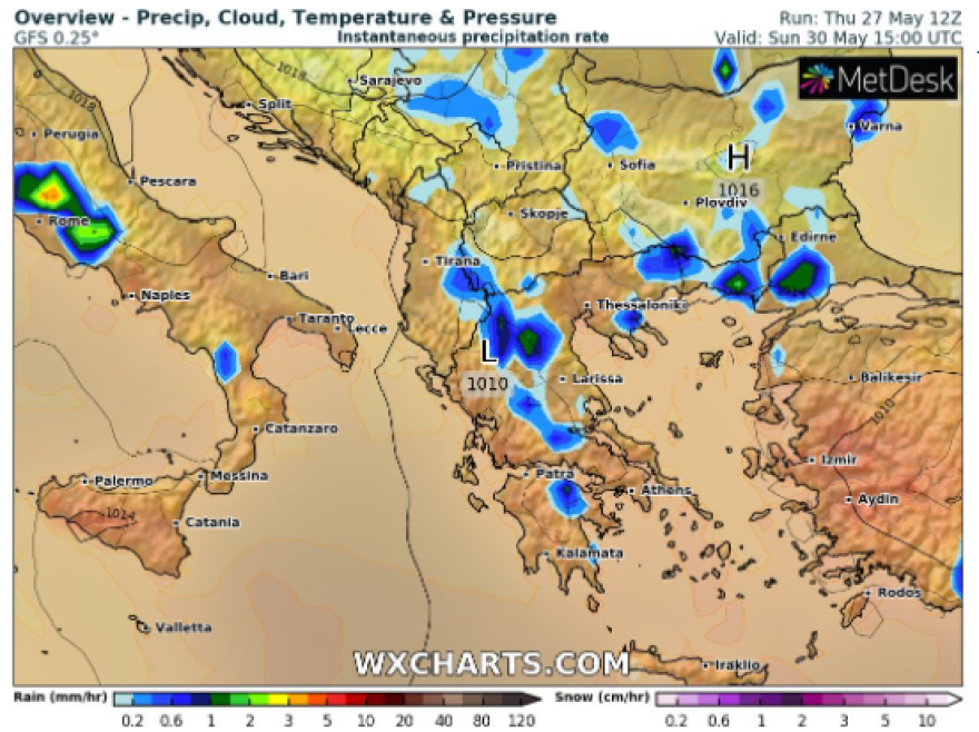 Καιρός: Βροχές, καταιγίδες και χαλαζοπτώσεις στα βόρεια - Δείτε τον καιρό του τριημέρου
