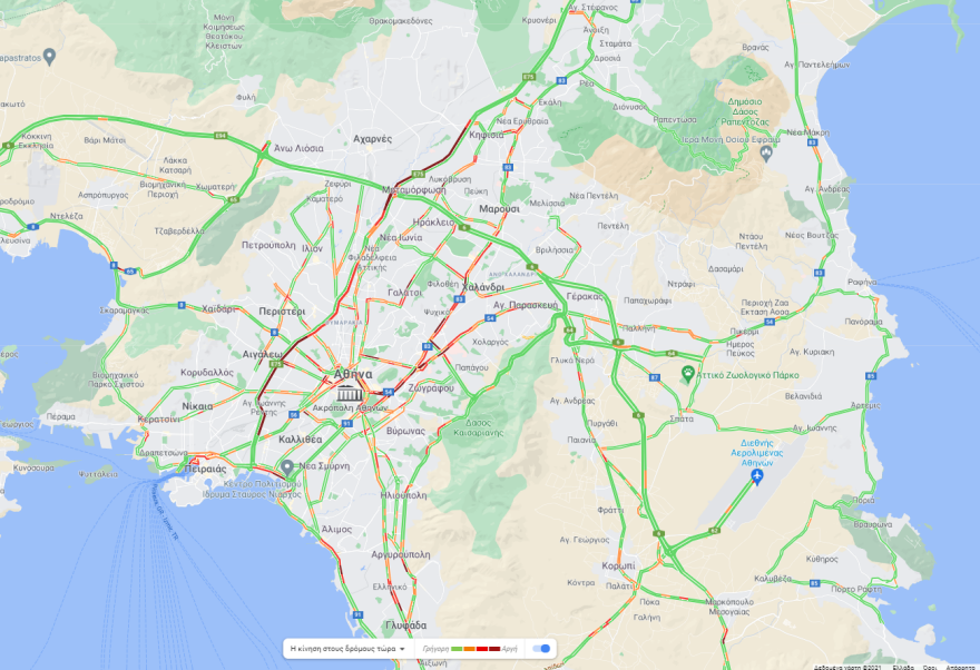 Κίνηση στους δρόμους: Πού έχει μποτιλιάρισμα τώρα - Δείτε live