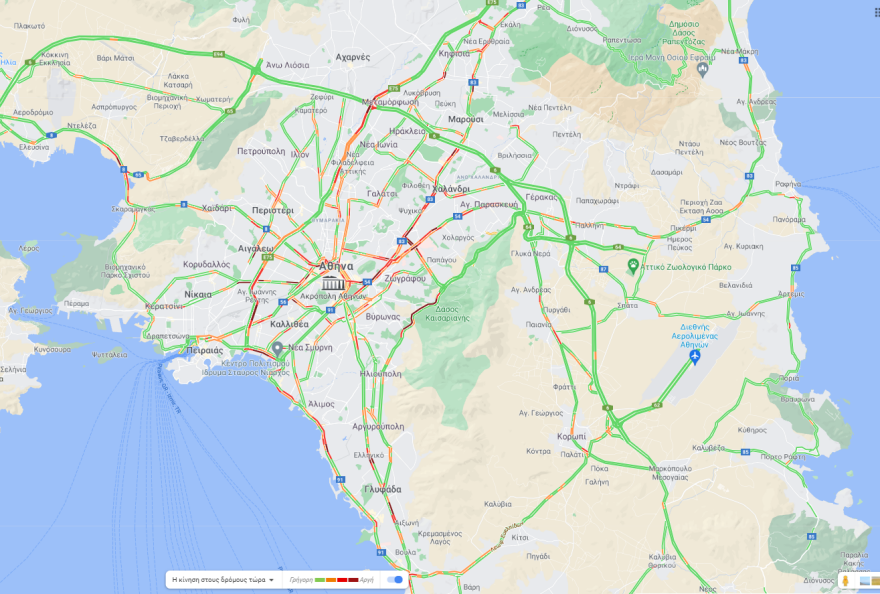 Κίνηση στους δρόμους: Πού έχει μποτιλιάρισμα τώρα -  Live εικόνα
