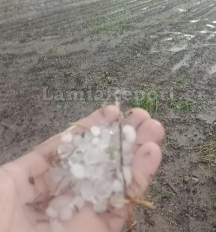 Χαλαζόπτωση έπληξε τη Λαμία - Φωτογραφίες