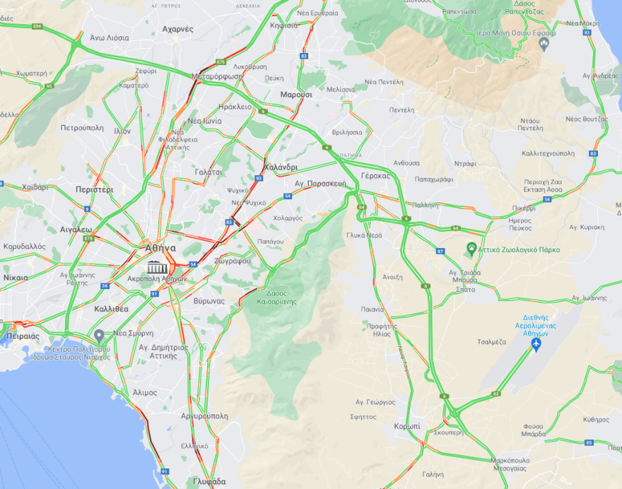 Κίνηση στους δρόμους: Μποτιλιάρισμα σε Κηφισίας,Κατεχάκη - Πού έχει κίνηση τώρα στο κέντρο