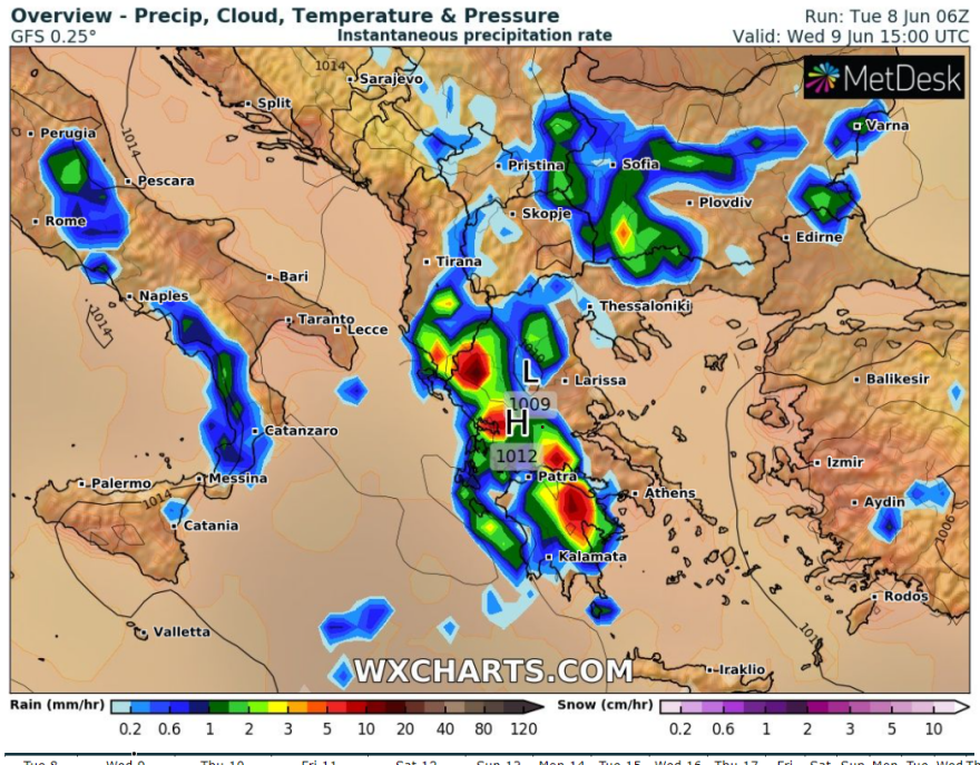 Καιρός: Καταιγίδες σήμερα στα ηπειρωτικά - Πάνω από 800 κεραυνοί χθες