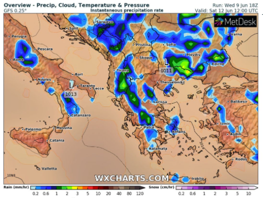 Άστατος καιρός: Βροχές και καταιγίδες στα ηπειρωτικά - Δείτε πού θα είναι ισχυρά τα φαινόμενα 