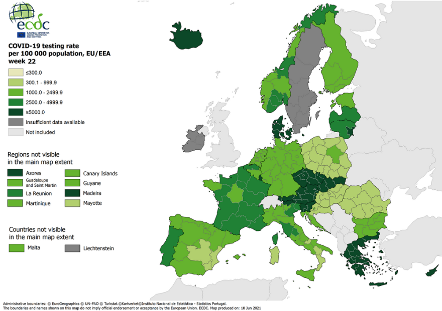 ECDC - Επιβεβαιώνει τη βελτίωση της Ελλάδας: Στο «κίτρινο» πλέον το μεγαλύτερο μέρος 