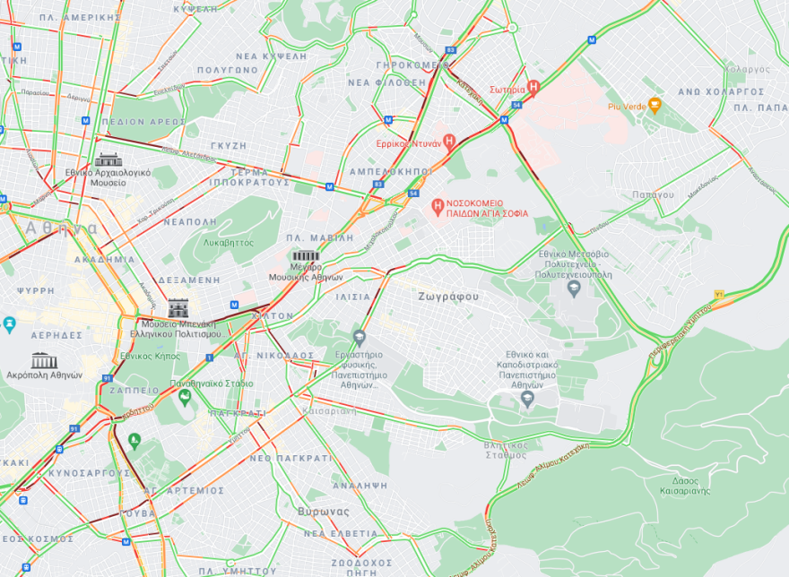 Κίνηση στους δρόμους: Πού έχει μποτιλιάρισμα τώρα στο κέντρο της Αθήνας -  Live εικόνα