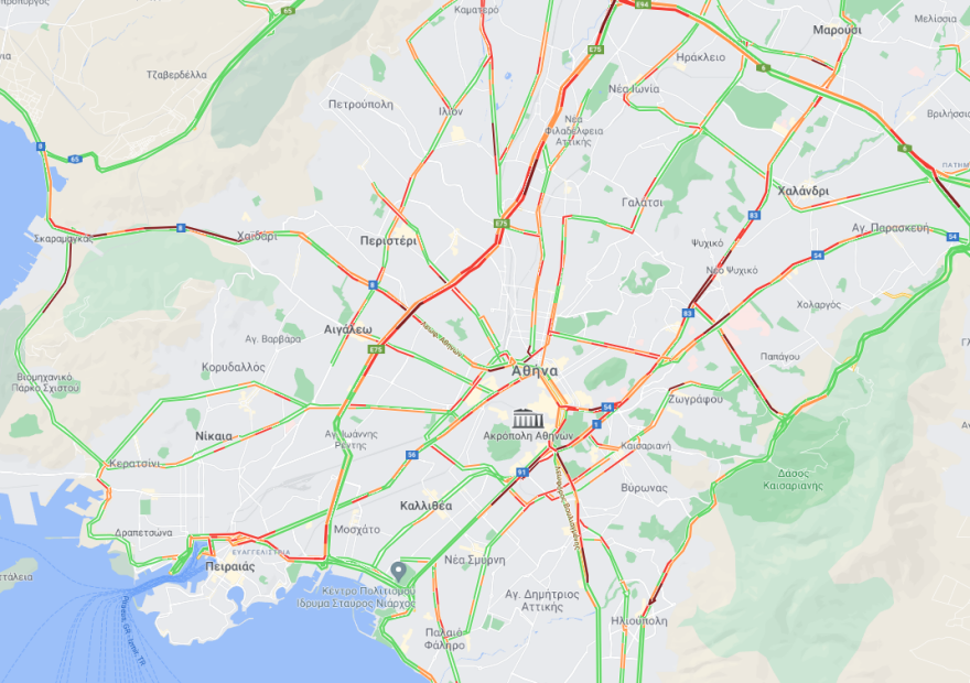 Κίνηση στους δρόμους: Πού έχει μποτιλιάρισμα τώρα - Live εικόνα